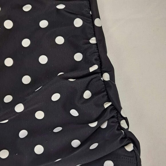 Lauren Ralph Lauren Size 12 Black White Dots Tankini Top Built In Bra Neck Ties - Picture 6 of 15